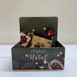 Caixa Display Feliz Natal P - Pacote c/5 und